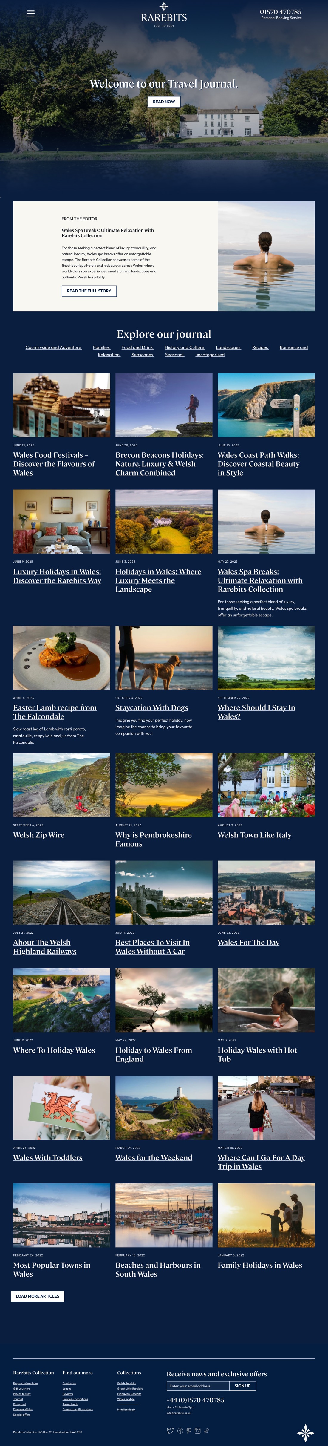 Journal, live site, desktop