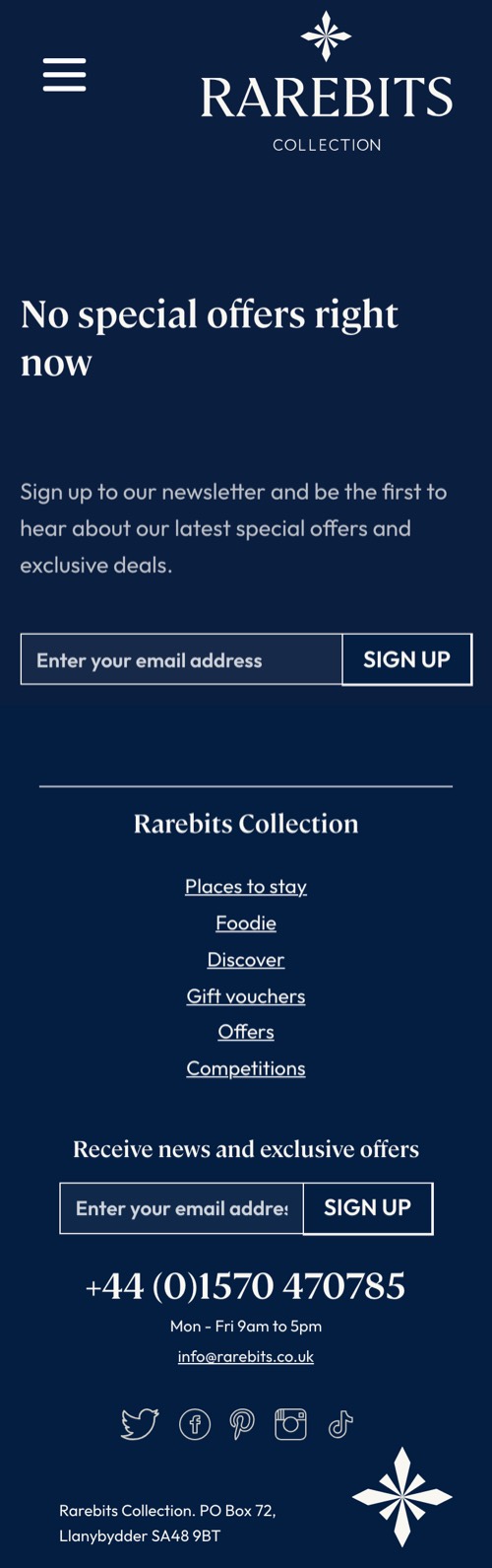 Offers, live site, phone