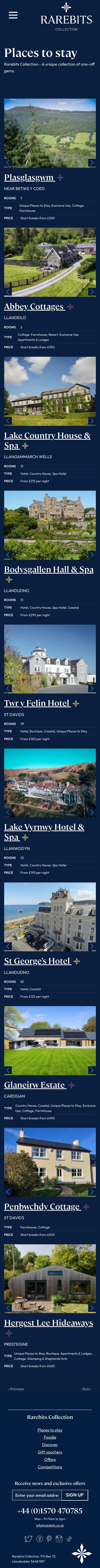 Places to stay, live site, phone