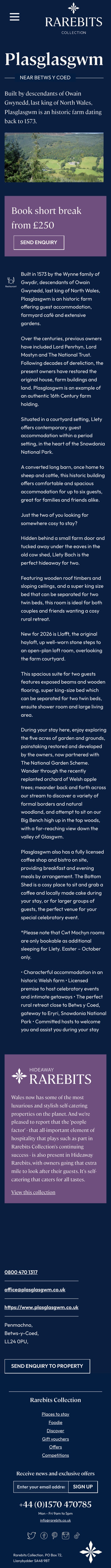 Property page, live site, phone
